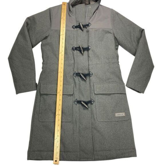 Merrell Select Dry Pea Coat XS Gray Insulated Winter Long Classic Elegant Jacket - Picture 11 of 16